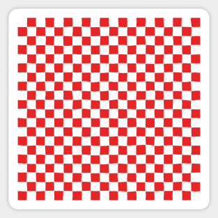 Wonky Checkerboard, White and Red Sticker